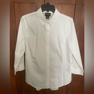Liz Claiborne White Long Sleeve  Dress Shirt